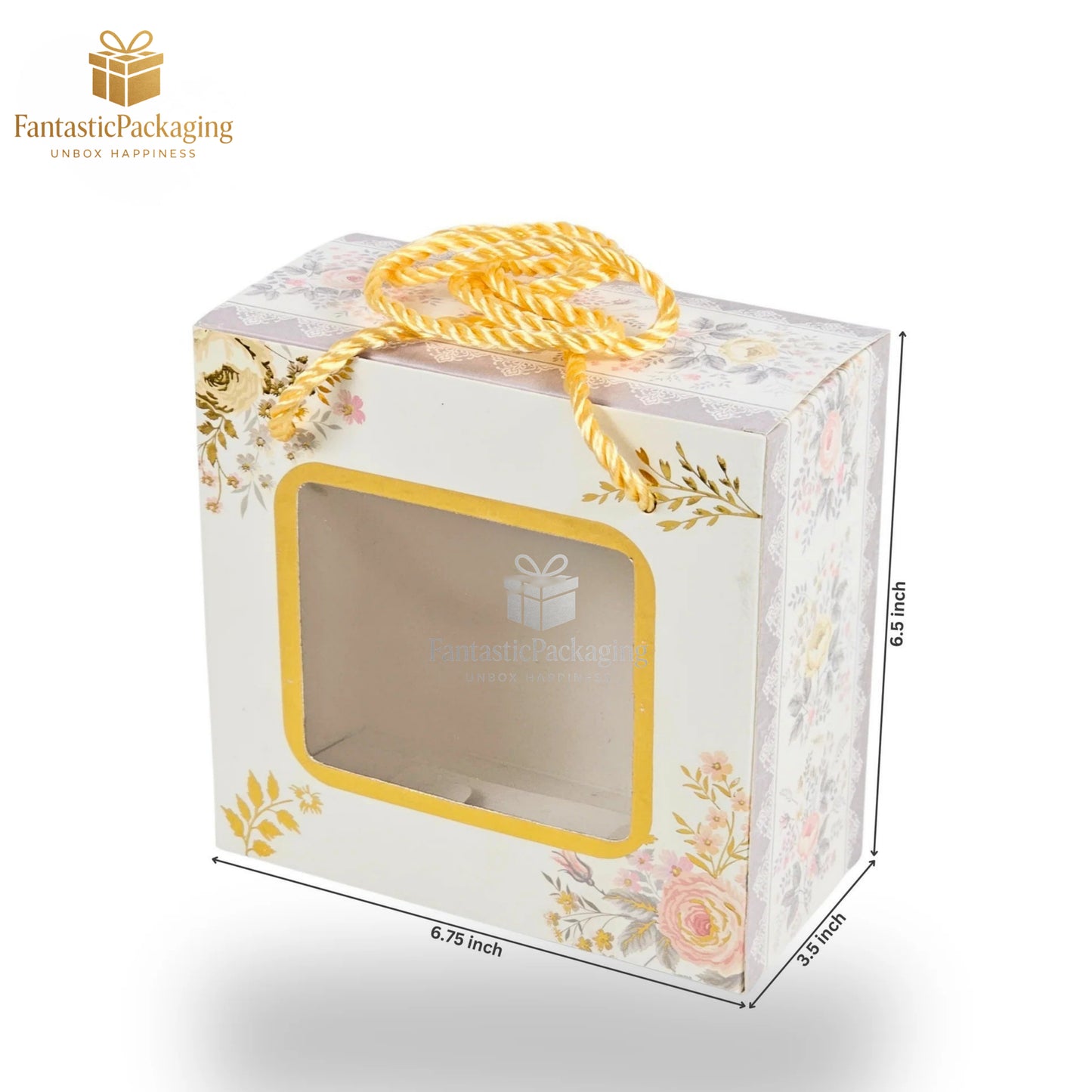 2 Jar Gift Hamper Box | Floral White Design with Handle