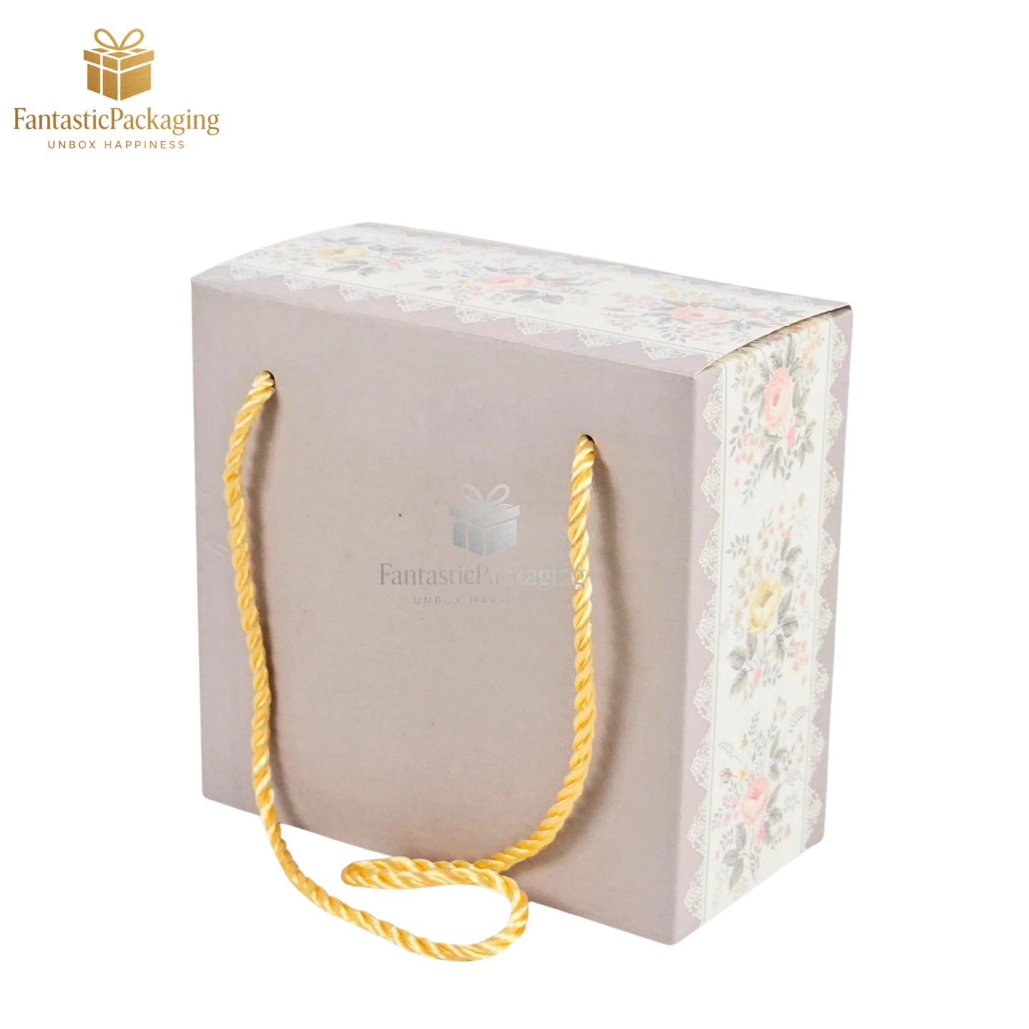 2 Jar Gift Hamper Box | Floral White Design with Handle