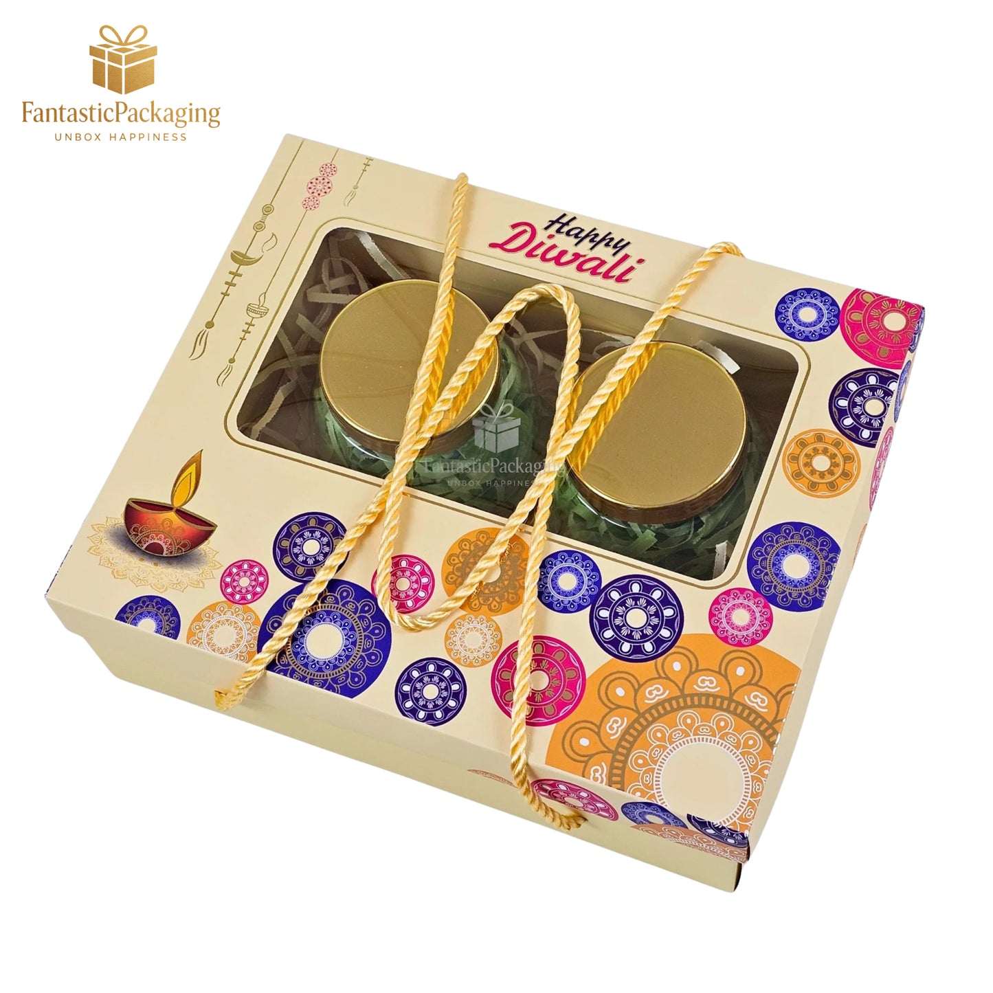 πͺ Premium Diwali Gift Hamper Box | Foil Print & Rope Handle