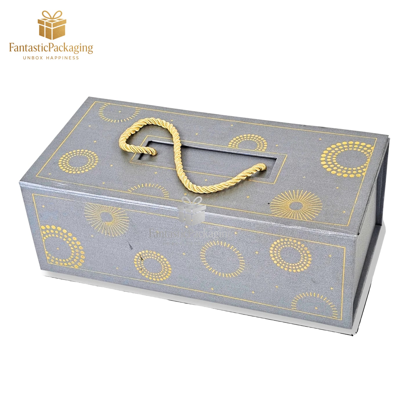 Elegant 2 Jar Rigid Hamper Box | Premium Gift Packaging with Handle