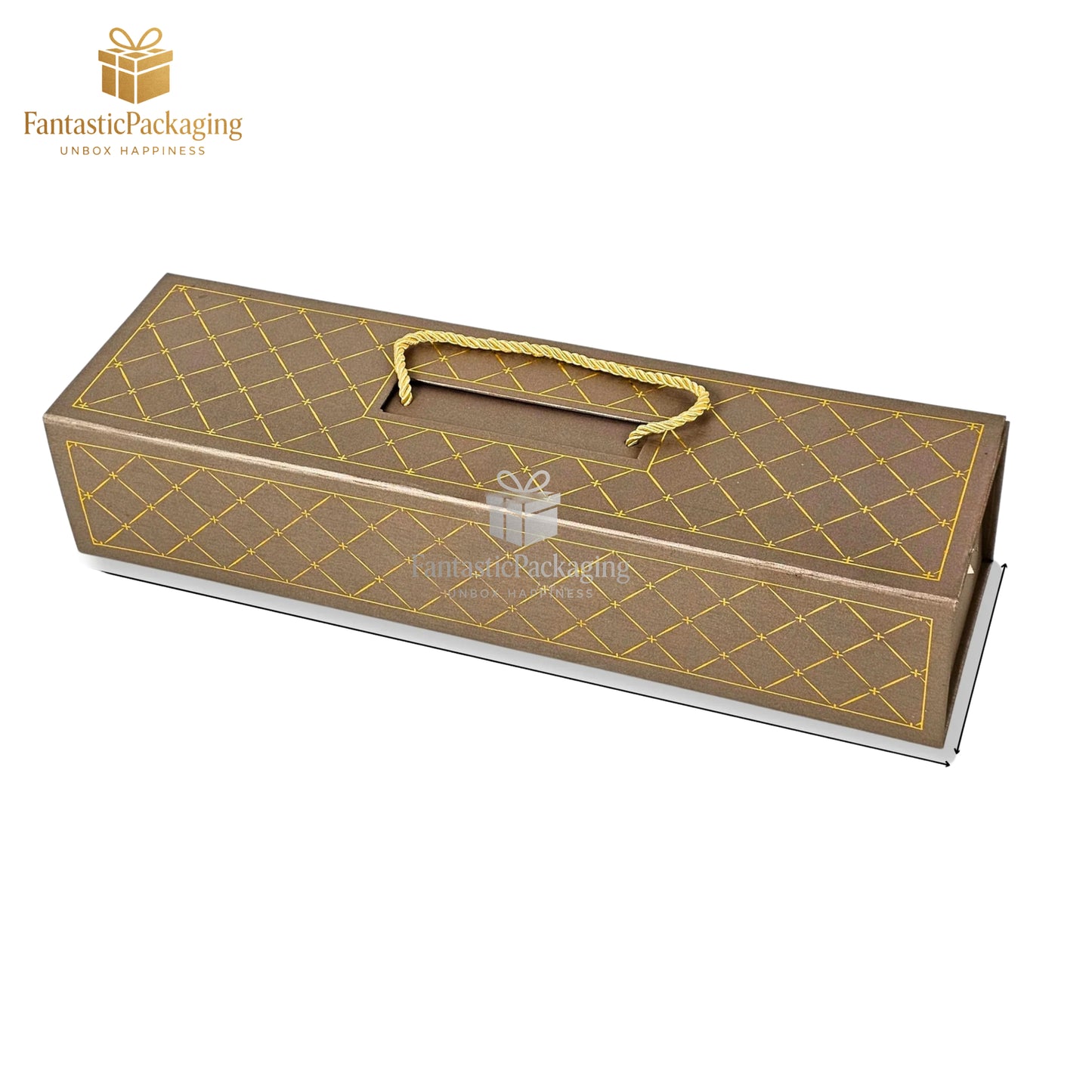 π Luxe 4 Jar Gift Box with Golden Handle | Elegant Brown Rigid Hamper Box for Festive Gifting