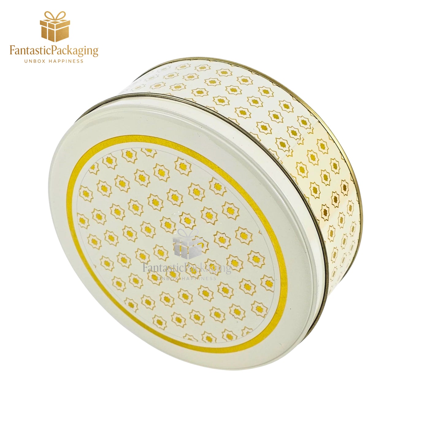 Premium Dream Tin | 5.5"x3" | Cream & Gold | Christmas, Return Gifts & Storage