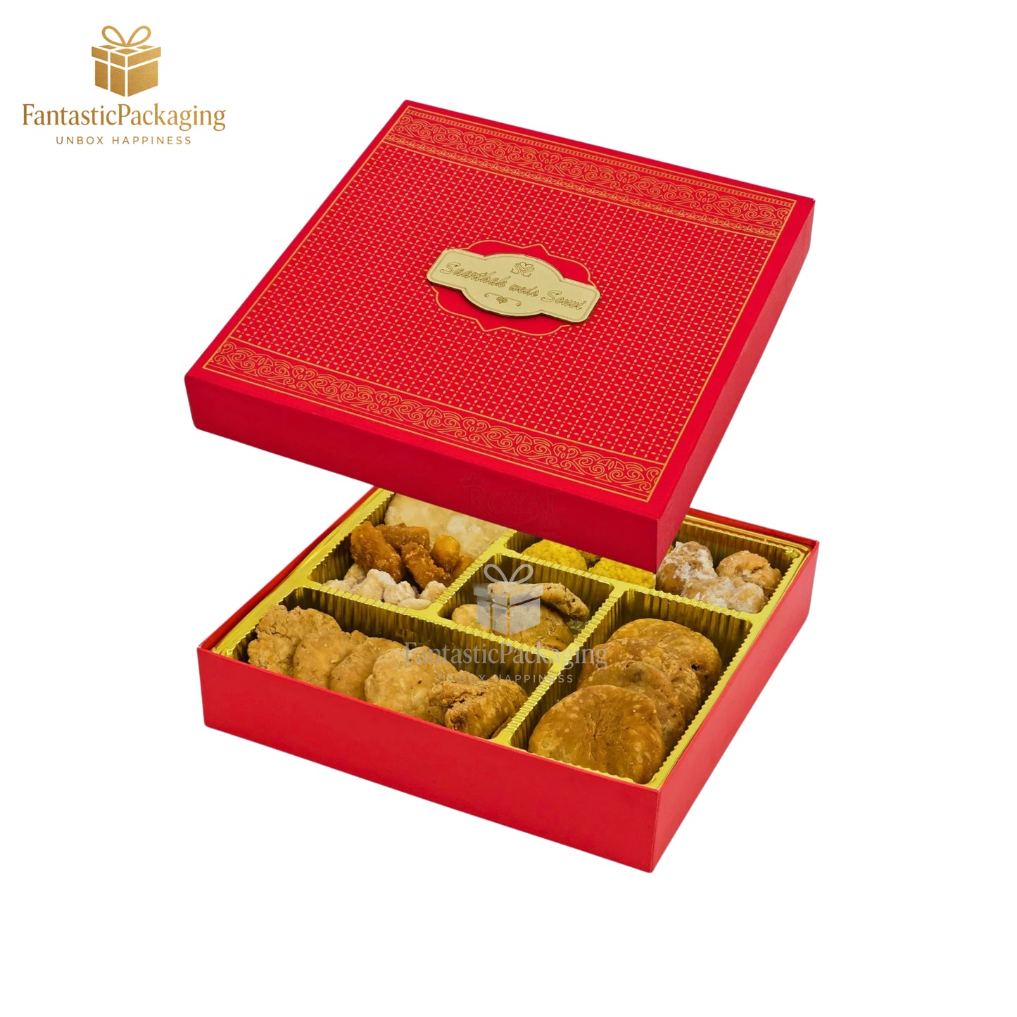 Crimson Majesty Box – Luxury Red Wedding Invitation & Sweet Gift Box