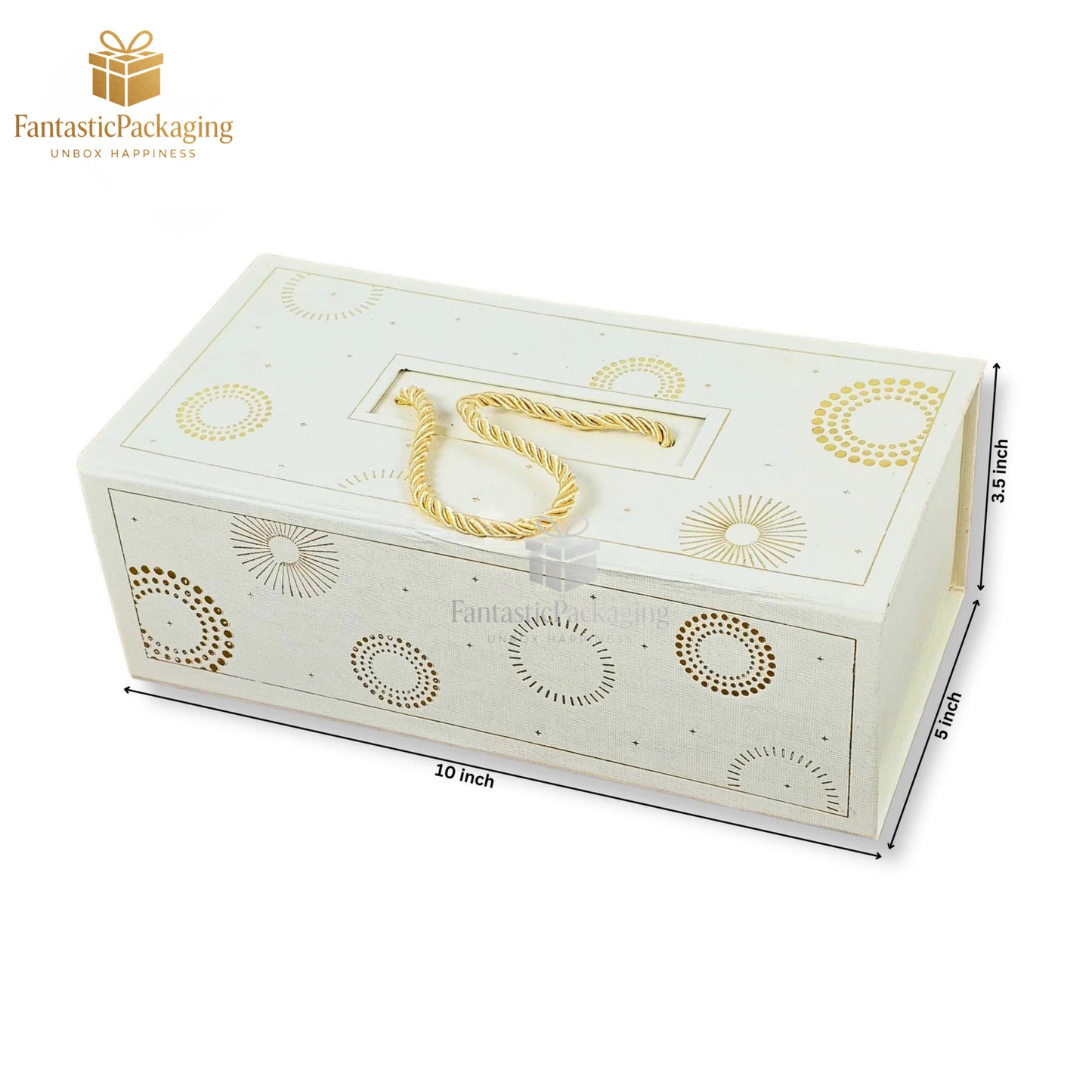 Festive 2 Jar Rigid Hamper Box ๐ โ Elegant Cream & Gold Gift Packaging