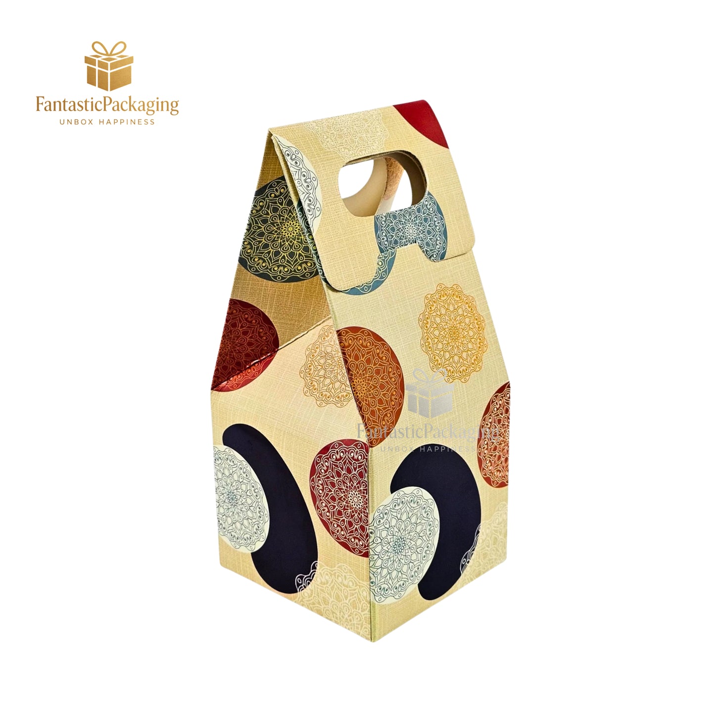 ✨ Festive 1 Jar Carry Bag | Mandala Print Paper Gift Box with Handle ✨