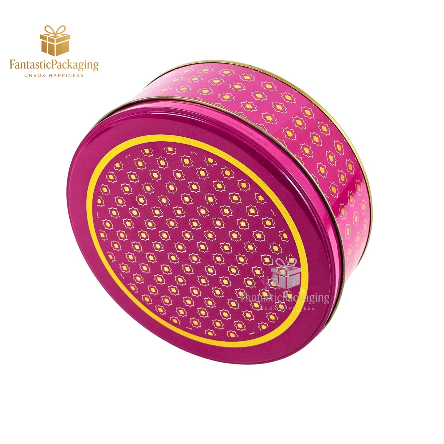 Rose Radiance Round Tin Box β Premium Magenta Metal Gift Box (7"x2.5")