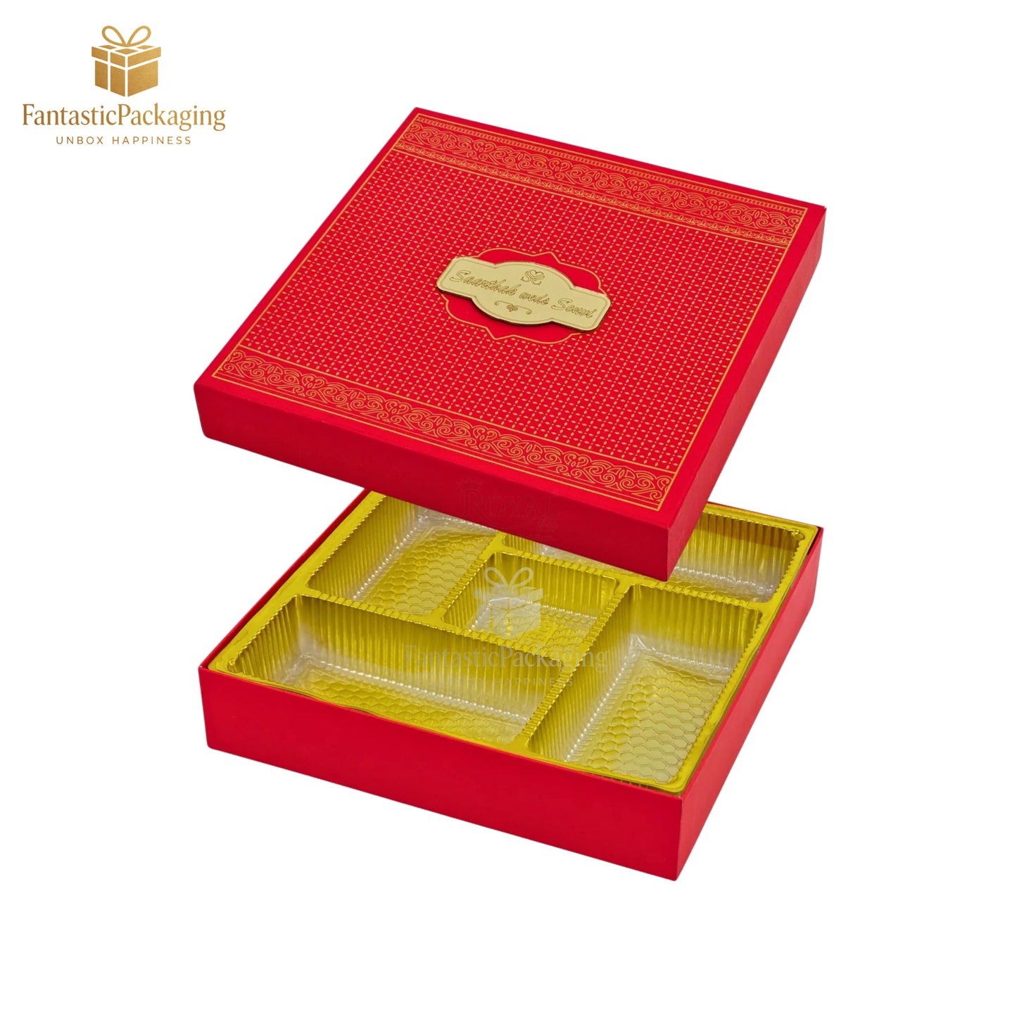 Crimson Majesty Box – Luxury Red Wedding Invitation & Sweet Gift Box