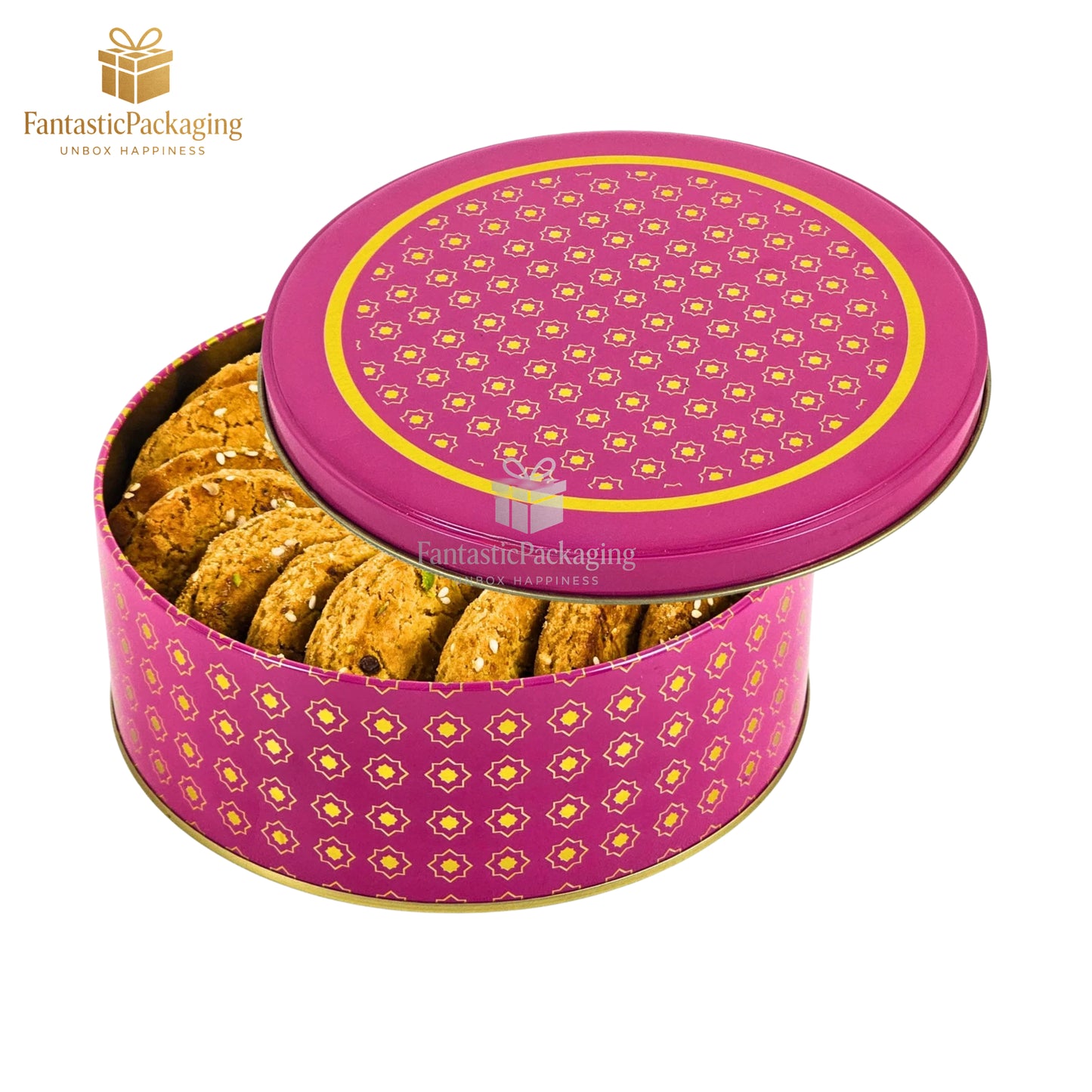 Rose Radiance Round Tin Box β Premium Magenta Metal Gift Box (7"x2.5")