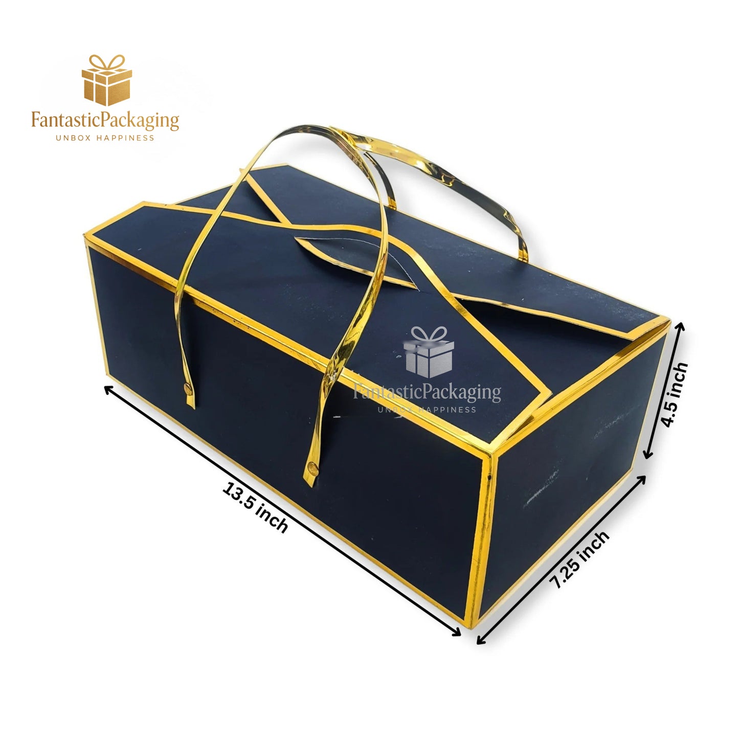 Midnight Royale Gift Box with Golden Handle ā 13.5"x7.25"x4.5"
