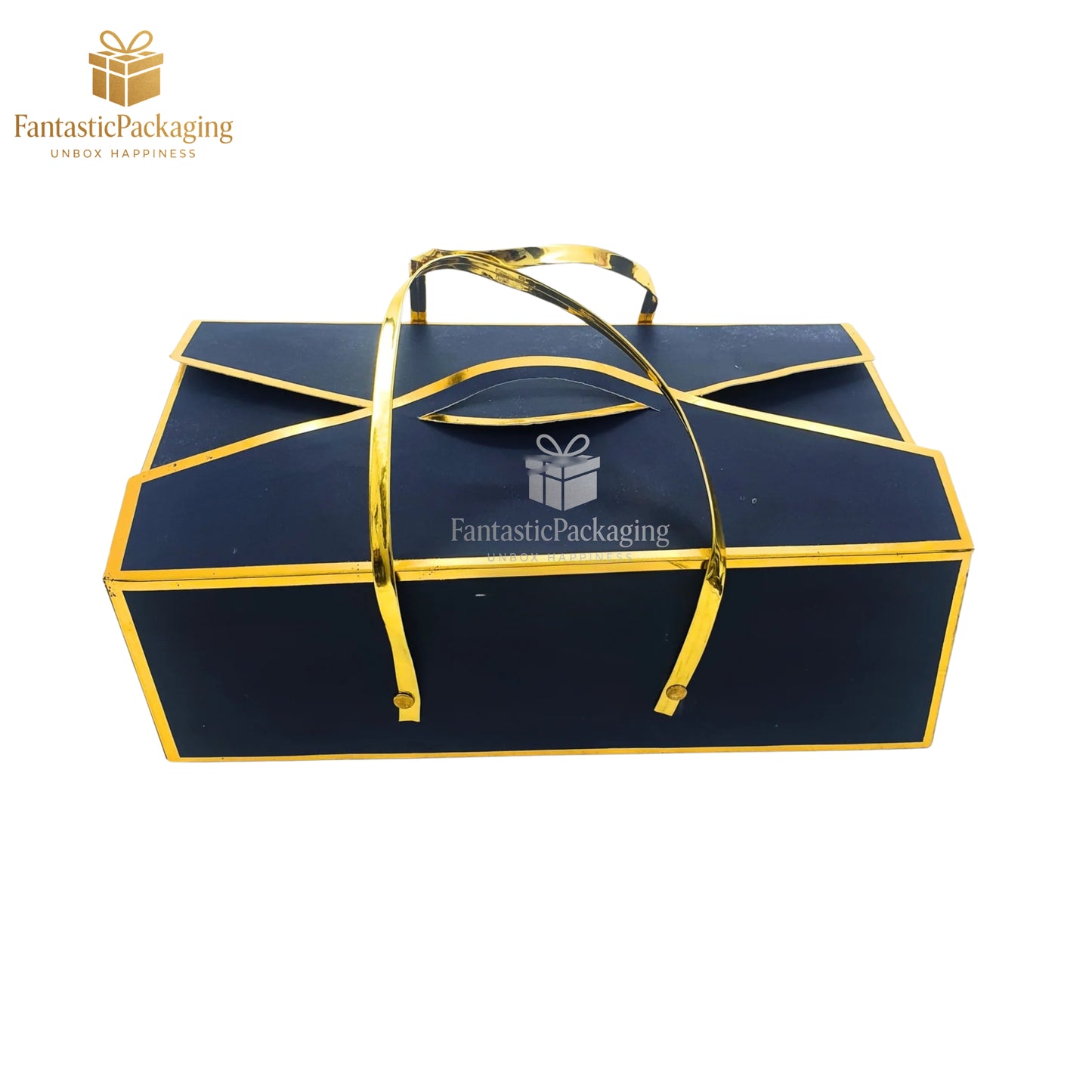 Midnight Royale Gift Box with Golden Handle ā 13.5"x7.25"x4.5"