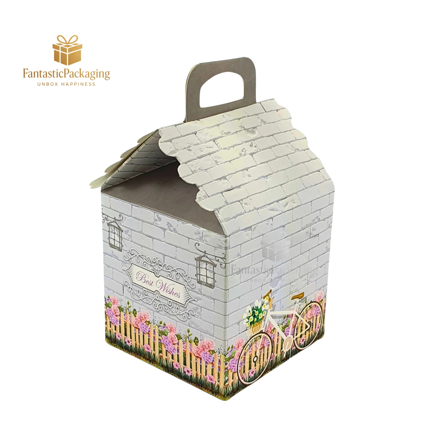 Blossom Cottage Gift Box β Elegant Floral Hut Packaging (4"x4"x6.75")