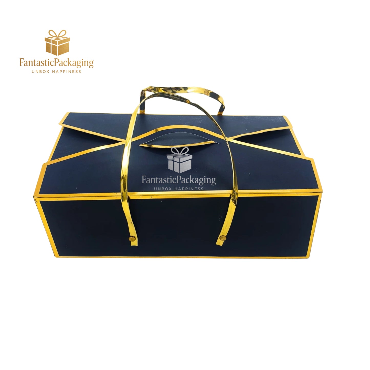 Midnight Royale Gift Box with Golden Handle ā 13.5"x7.25"x4.5"