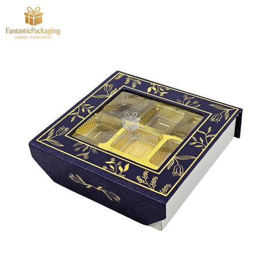 🎁 Luxury Chocolate Box (9 Cavity) with Window & Magnetic Closure – Elegant Gifting Choice