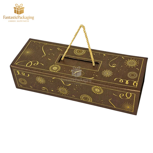 🍫 Luxe 3 Jar Rigid Gift Box with Rope Handle | Premium Chocolate & Hamper Packaging ✨