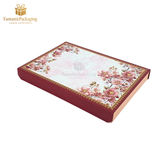 Golden Peach Royale Box – Premium Indian Sweet & Bhaji Gift Box for Weddings & Festivities