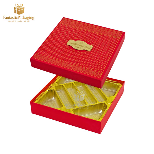 Crimson Majesty Box – Luxury Red Wedding Invitation & Sweet Gift Box