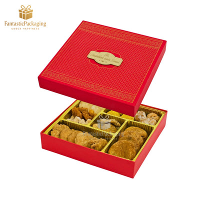 Crimson Majesty Box – Luxury Red Wedding Invitation & Sweet Gift Box