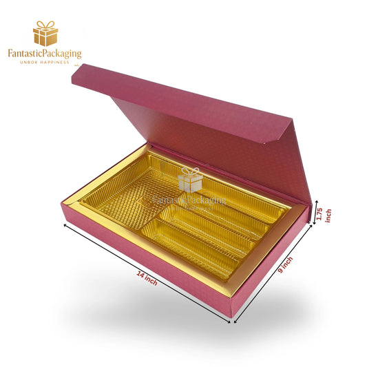 Regal Ruby Grandeur Box – Luxury Indian Wedding Favor Box for Bhaji & Sweets