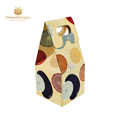 ✨ Festive 1 Jar Carry Bag | Mandala Print Paper Gift Box with Handle ✨