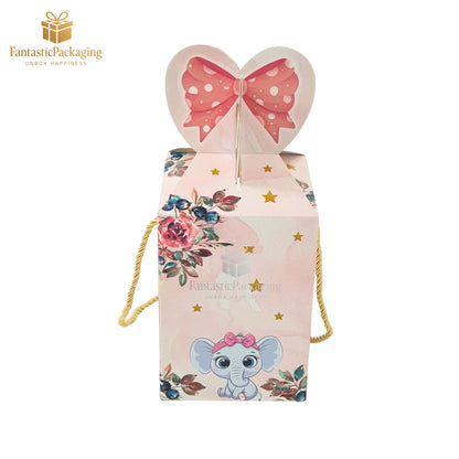 🎀 Bow Shape Gift Box | Cute Elephant Design | Premium Party Favor Box