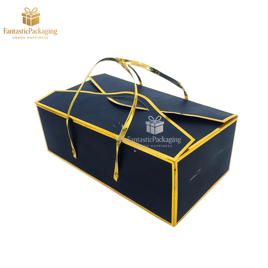 Midnight Royale Gift Box with Golden Handle – 13.5"x7.25"x4.5"