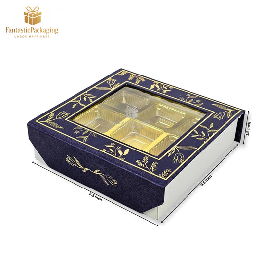 🎁 Luxury Chocolate Box (9 Cavity) with Window & Magnetic Closure – Elegant Gifting Choice