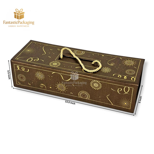 🍫 Luxe 3 Jar Rigid Gift Box with Rope Handle | Premium Chocolate & Hamper Packaging ✨