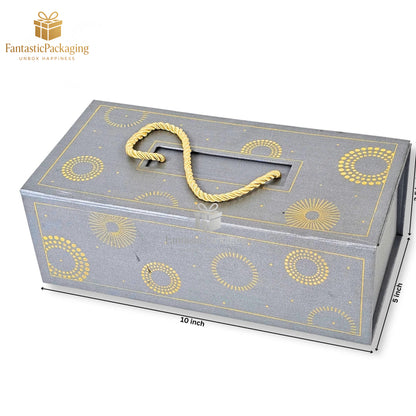 Elegant 2 Jar Rigid Hamper Box | Premium Gift Packaging with Handle